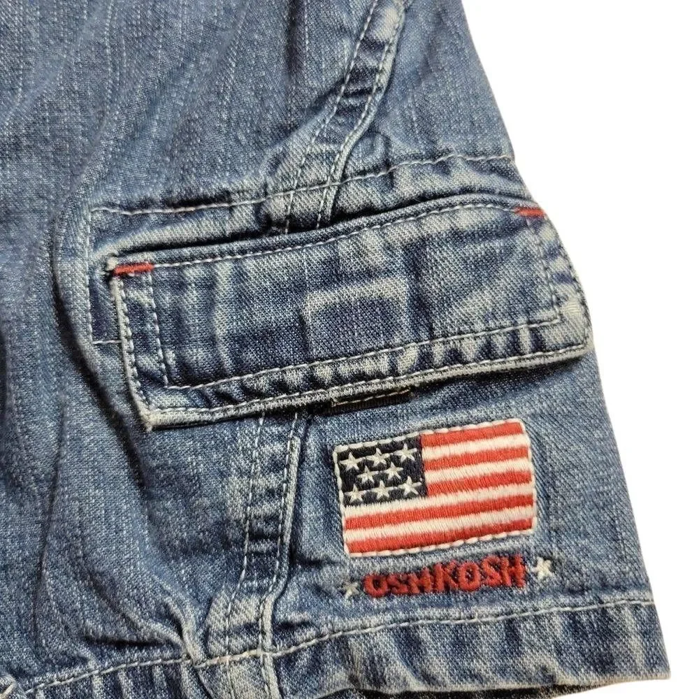 OshKosh denim shorts USA flag 18 mo